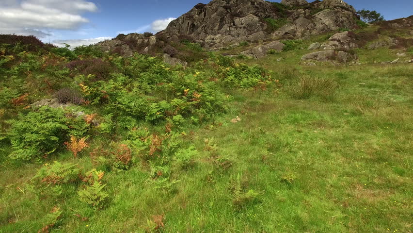 Aerial view of  Lake District fells near Little Langdale, Ambleside, Cumbria