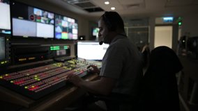 Director broadcast video mixer operation - track left