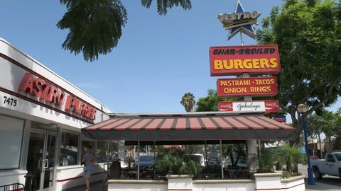 BEVERLY HILLS, CA, USA -AUGUST 25 2015: the exterior of astroburger restaurant in los angeles, california
