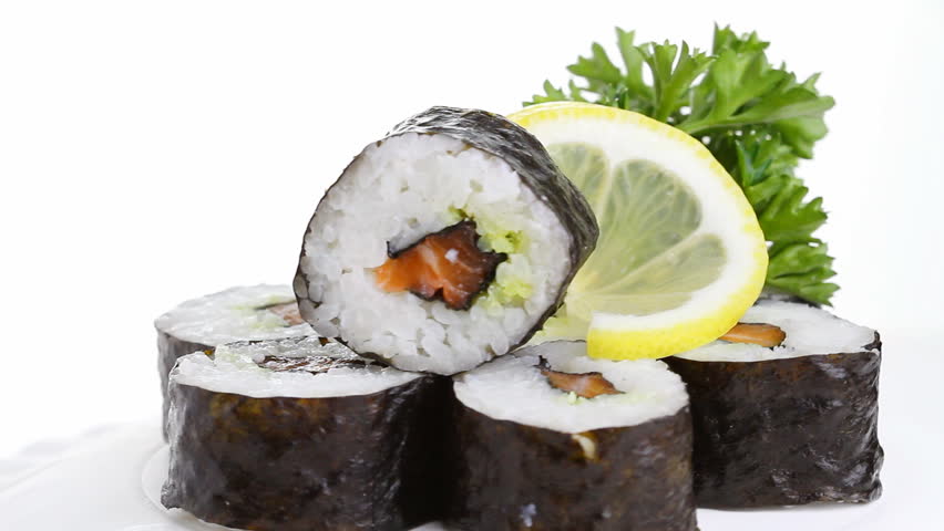 sushi on white