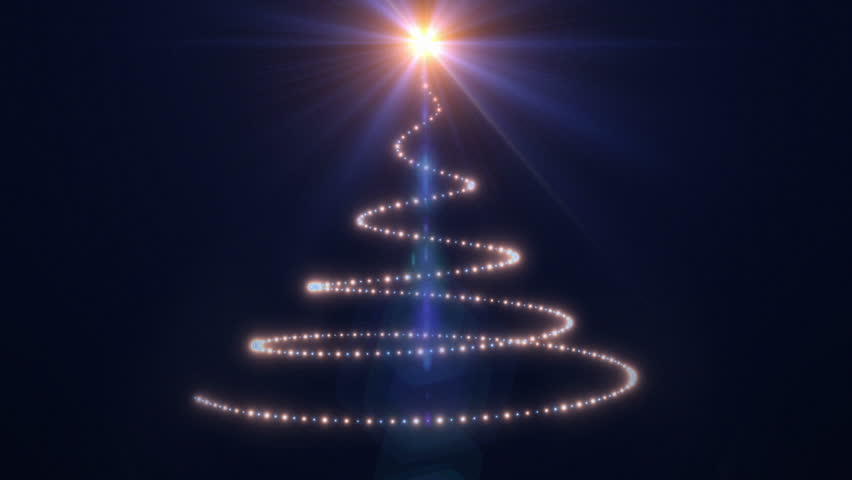 Holiday lights forming a Christmas tree, glowing sunny flare | Shutterstock HD Video #12418772