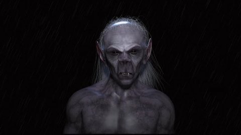 An unwelcome encounter with a very old vampire on a rainy night. High quality 3D rendering. 