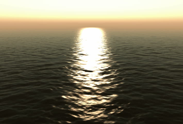 water waves on sunset horizon seamless loopable