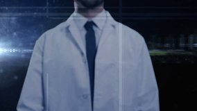 Caucasian European American doctor science medical motion graphics touchscreen DNA patient technology analysis healthcare animation research - Powered by Shutterstock - Get 15% off with code: PIKWIZARD15