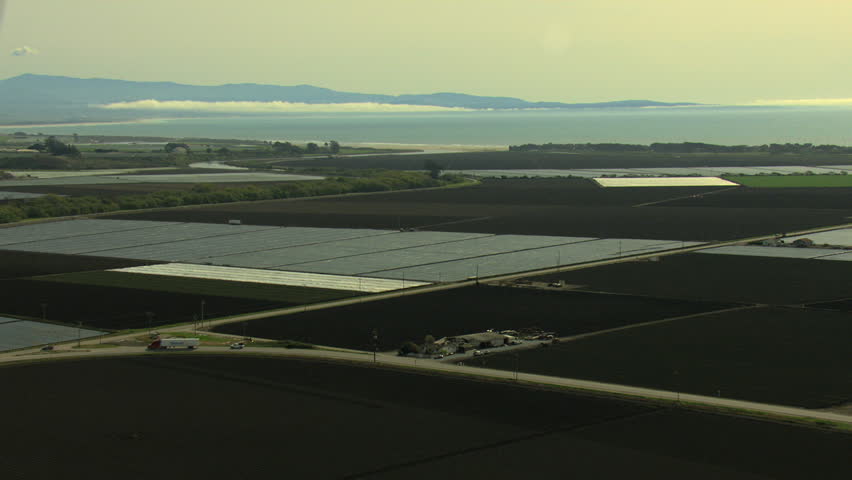 Aerial California USA Farming crops agricultural ocean