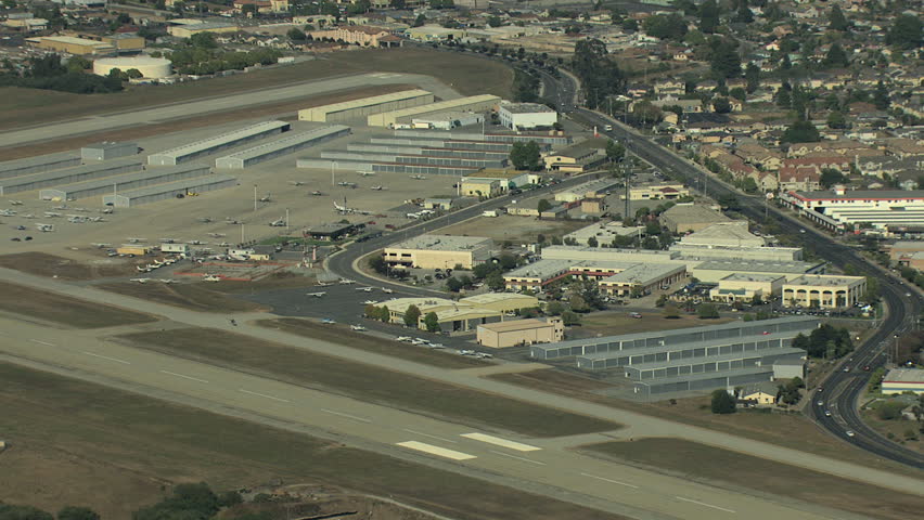 Aerial Airport California Pacific ocean USA