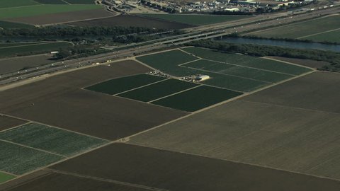 Aerial California USA Farming crops agricultural coastline