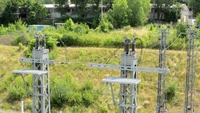 view of the small electric tower in the countryside near by the city - Powered by Shutterstock - Get 15% off with code: PIKWIZARD15