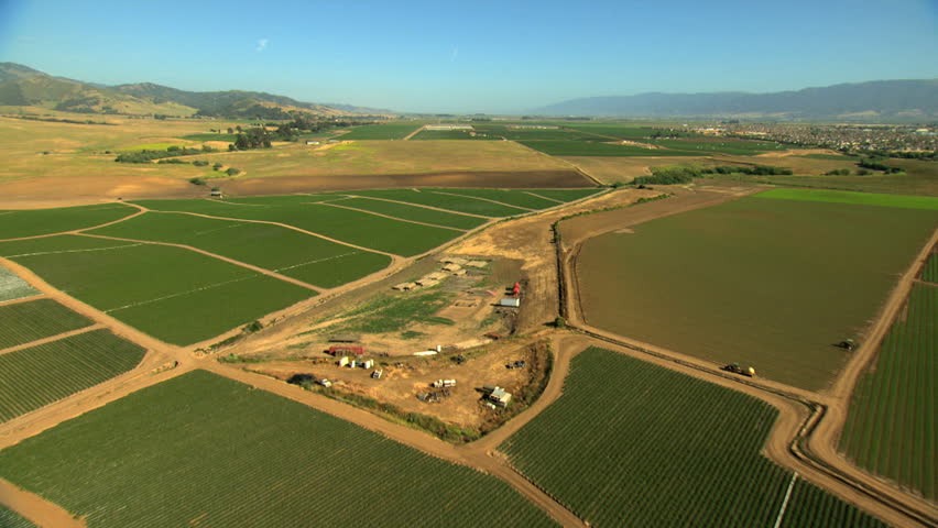 Aerial California USA Farming crops arable vegetation agricultural
