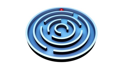 Wisdom  (Round Maze)
Red ball into the center of the blue maze. Alpha channel is included.
The video clip is made in Cinema 4D (render in 16bit Tiff-sequence). Finishing in After Effects.