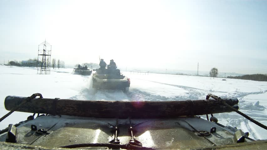 APC convoy in the winter