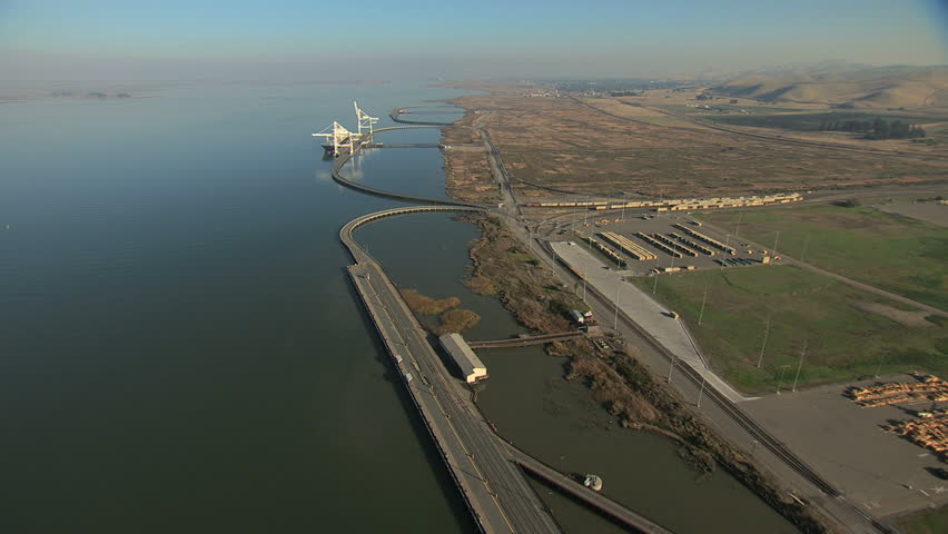 Aerial San Francisco Bay Port Chicago Naval Dock