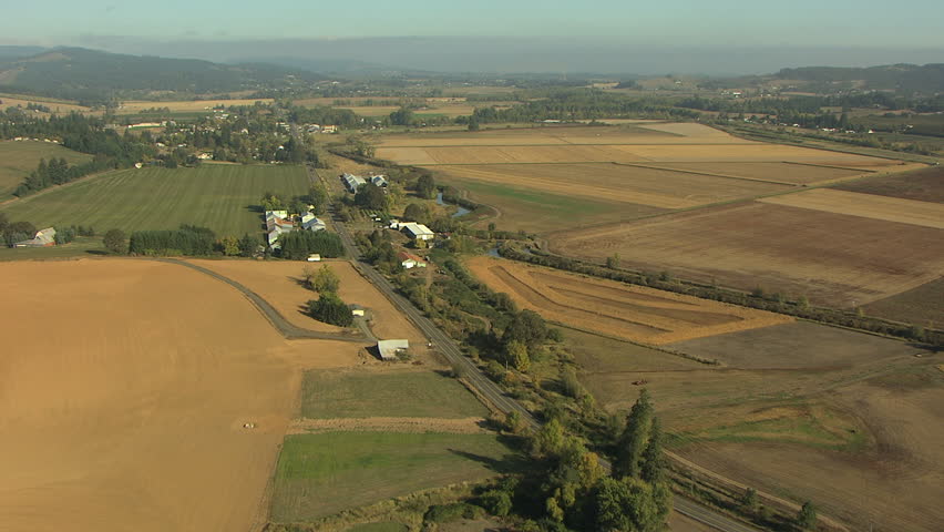 Aerial Oregon USA farming crops agricultural investment