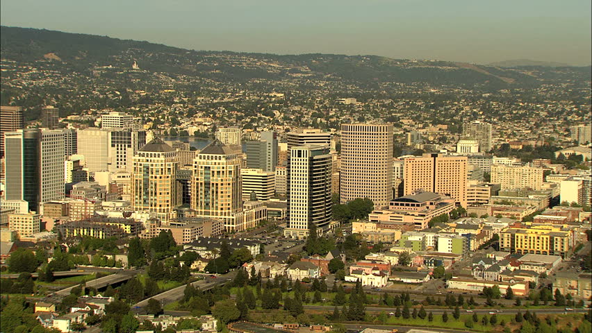 Aerial Oakland Federal Building California USA Alameda Downtown