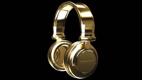 Gold stereo headphones