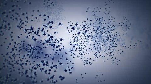 3D animation of molecules forming a cluster