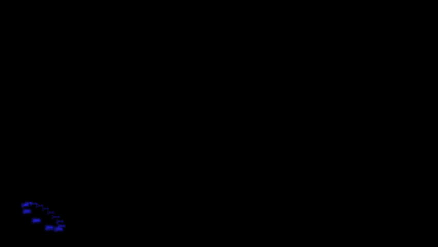Animated particle web banner over black