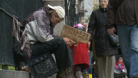 Homeless, Please Help - NYC. New York, USA. 2010