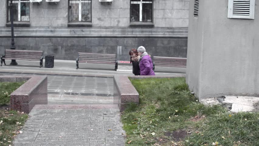 The girl and the woman are going quickly and