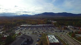 Aerial video of Conway New Hampshire USA