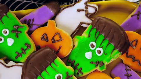 Variety of sweets prepared as Halloween treats.