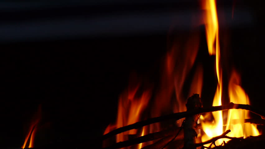 night camping bonfire