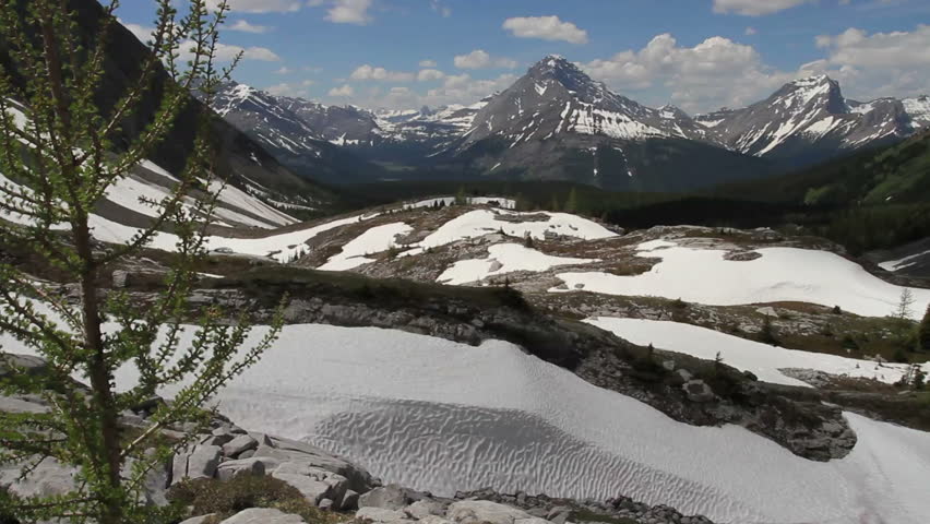 Spring snowfields in the Rocky Mountains of Canada