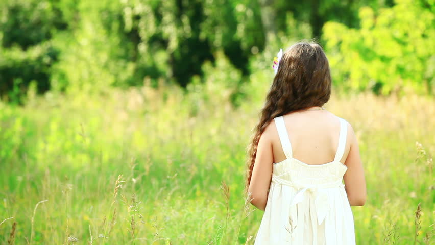 Girl turning to the camera 