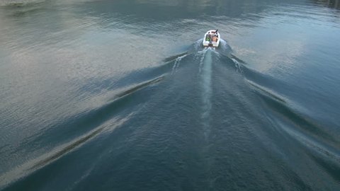 An inflatable boat in Lake Como 