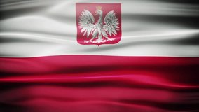 Waving Polish flag.