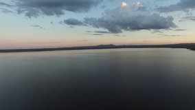 Aerial footage views over Lake Cootharaba  Queensland near Boreen Point