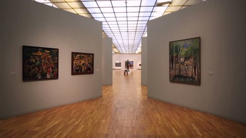 MOSCOW, RUSSIA - OCTOBER 22, 2015: The State Tretyakov Gallery on the Crimean Val. Tretyakov Gallery is the foremost depository of Russian fine art in the world.