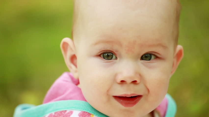Close-up portrait newborn baby  girl 