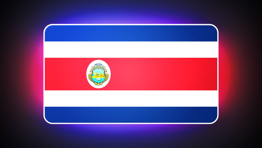 Costa Rican 3D flag - HD loop 