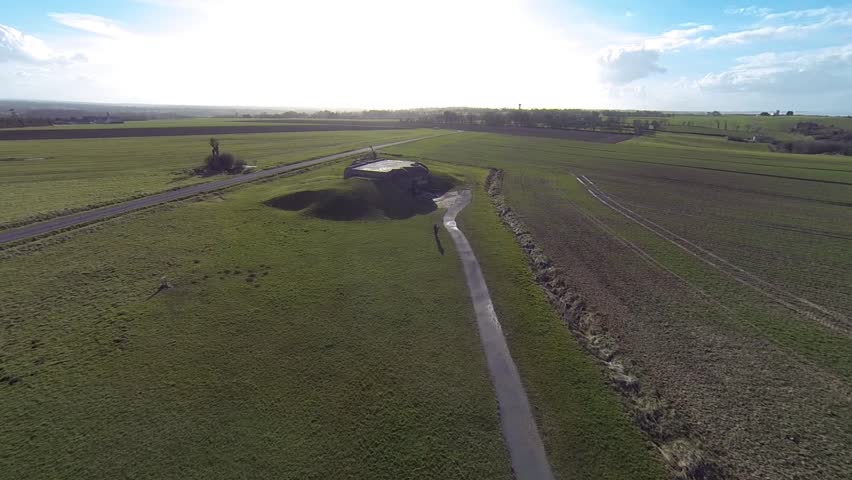 German Bunker D-day, Aerial View Stock Footage Video (100% ...