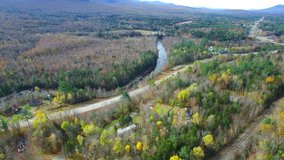 Aerial video Fall foliage Vermont