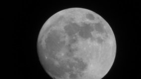 4K : full moon as it passes through the frame