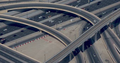 Cinemagraph - Dubai Busy Commuter Freeway Car Traffic Jam Rush Hour Interchange City Highway. Motion Photo. Stock Video