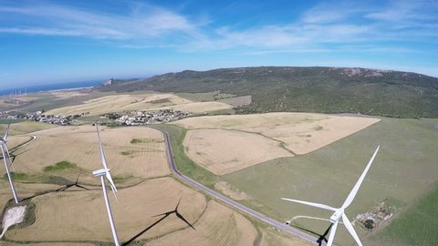 Large wind farm,aerial view