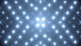 Fractal blue kaleidoscopic background.Background motion with fractal design. Disco spectrum lights concert spot bulb. Seamless loop.