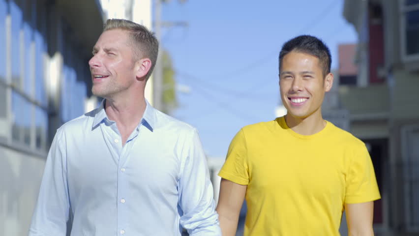 Gay couple asian white 30 Interracial