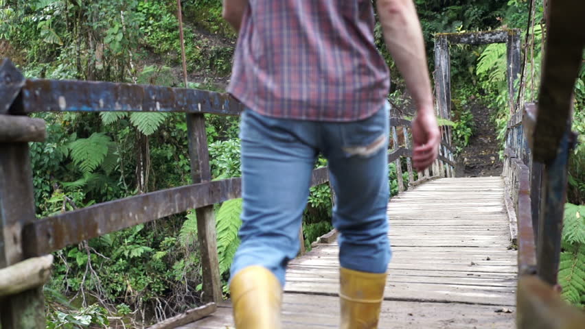 hiking in rubber boots
