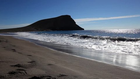 Waves on the beach of Tenerife (Playa de la Tejita)
