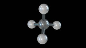 Molecule of Methane, CH4  3DS MAX, V-Ray, HQ texture, 1080p 60fps, infinite loop video