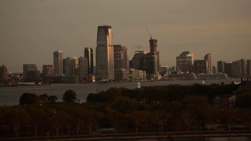 Jersey City Skyline at the Sunrise. Jersey City Cityscape. | Shutterstock HD Video #12623615