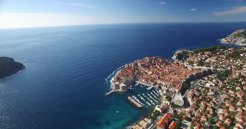 Aerial view of Old Town of Dubrovnik, Croatia