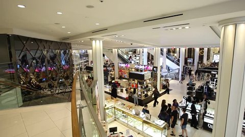 NEW YORK CITY, NY - JULY 13, 2015: Interior overview of Macy's in the center of New York City. Macy's is a chain of large retail US founded in 1858.