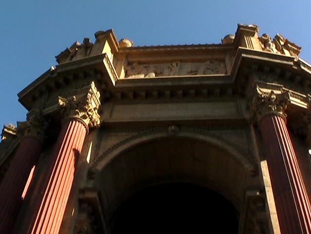 Tilt down close up of the palace of fine arts san francisco california
