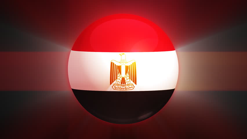 Egyptian flag spinning globe with shining lights - HD loop 