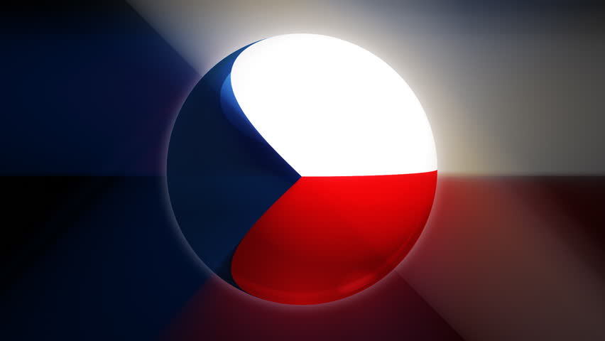 Czech Republic flag spinning globe with shining lights - HD loop 